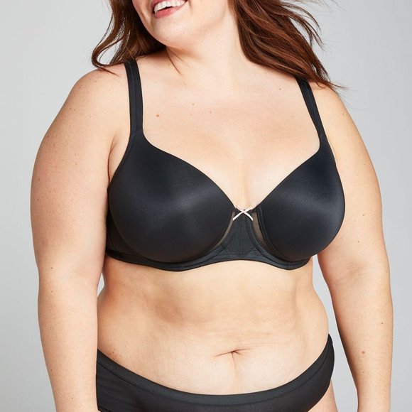 Size 42C Cool Bliss Black Balconette Bra Lane Bryant Cacique NWOT - Picture 1 of 2